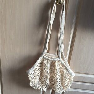 Cream Mesh Tote Bag